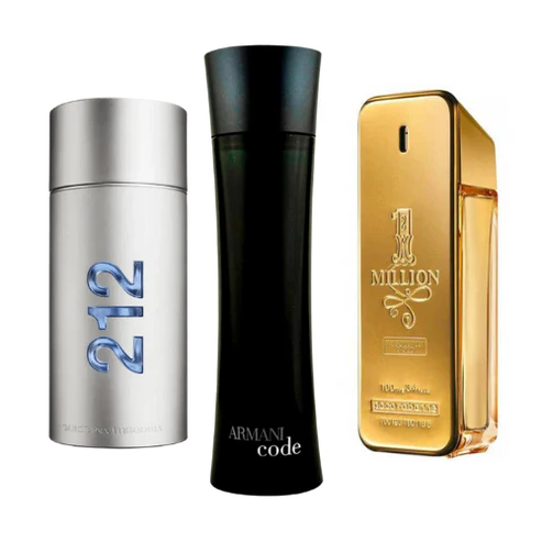 KIT: 212 MEN NYC, PACO RABANNE ONE MILLION, ARMANI CODE HOMME