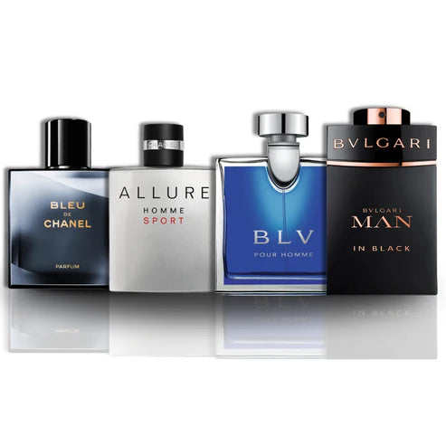 KIT: Bleu de Chanel + Allure Sport + BLV + Bvlgari Man in Black 100ML