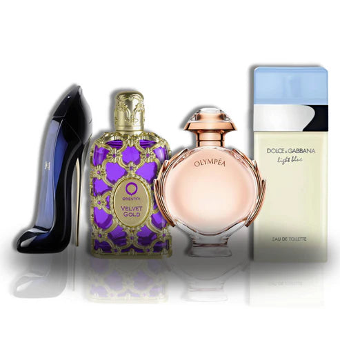 KIT: Light Blue + Orientica Velvet Gold + Good Girl + Olympea 100ML